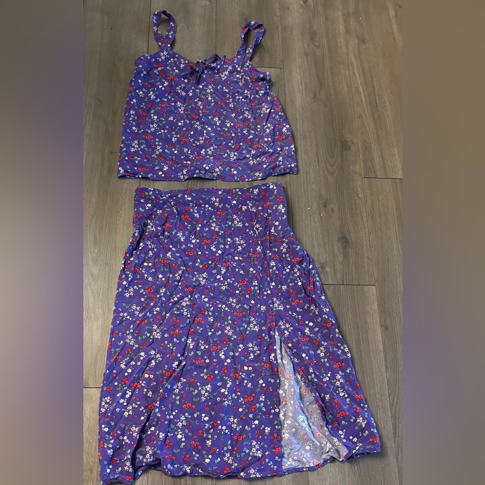 Floral Purple Women's Two Piece Set
